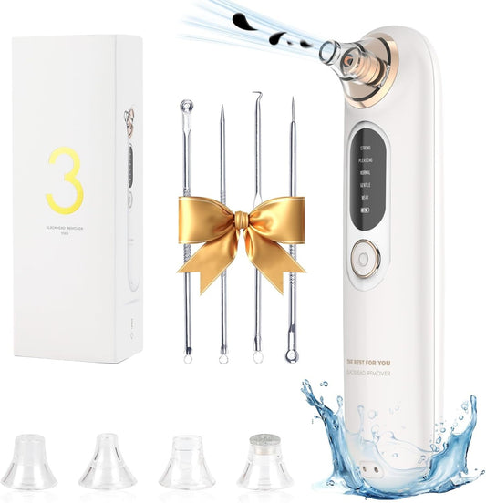 Limpiador De Poros Con Eliminador De Puntos Negros, Aspirador De Poros Eléctrico Con 4 Sondas Y 5 Niveles, Eliminador De Puntos Negros Con Pantalla LED Eliminador De Granos