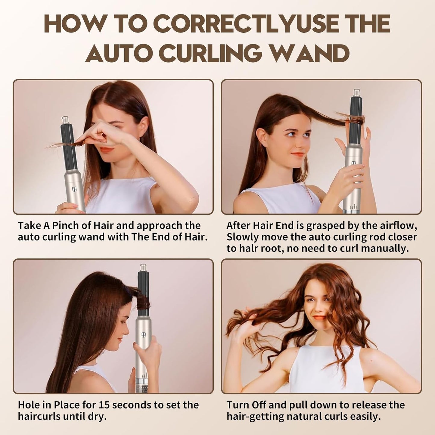 Cepillo De Aire Caliente 6 En 1, 1400W Cepillo De Aire Caliente Multifunción, Moldeador Pelo with Riza 3 Temperaturas, Tecnología Ion, Cepillo Alisador Para Da Volumen, Alisa Y Seca