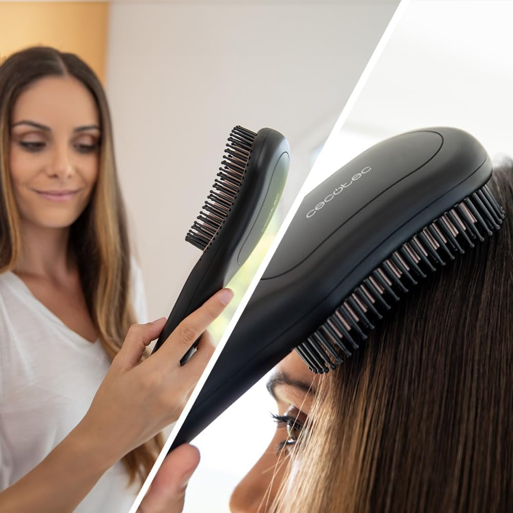 Cecotec Cepillo Alisador Con Función De Aire Bamba Instantcare Airflow. 98 W, Revestimiento De Cerámica, 4 Niveles De Temperatura, Calentamiento Rápido, Apagado Automático