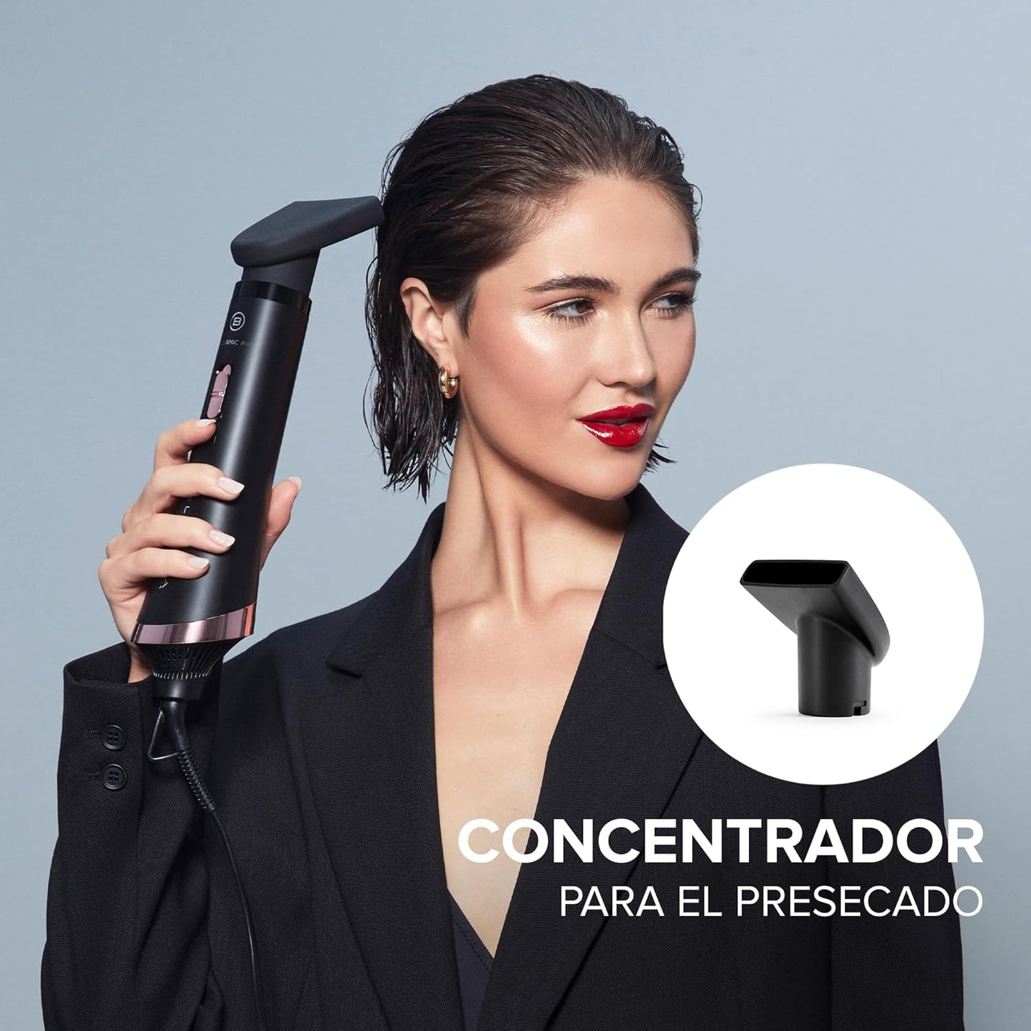 Bellissima Ceramic Air - Moldeador De Aire Caliente 3 En 1, Para Cabello Corto Y Medio, 800 W, Moldeado Y Secado, Revestimiento Cerámico, 2 Combinaciones De Aire/Temperatura, Chorro De Aire Frío