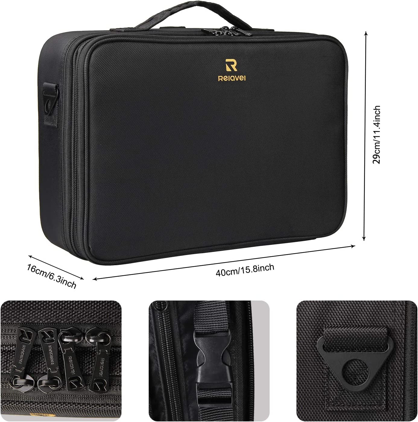 Bolsa De Maquillaje 15.8Inch Grande Caja Cosmética De Viaje Bolsa Organizador De Maquillaje Profesional Bolsa Organizador De Uñas Portátil Caja Artista