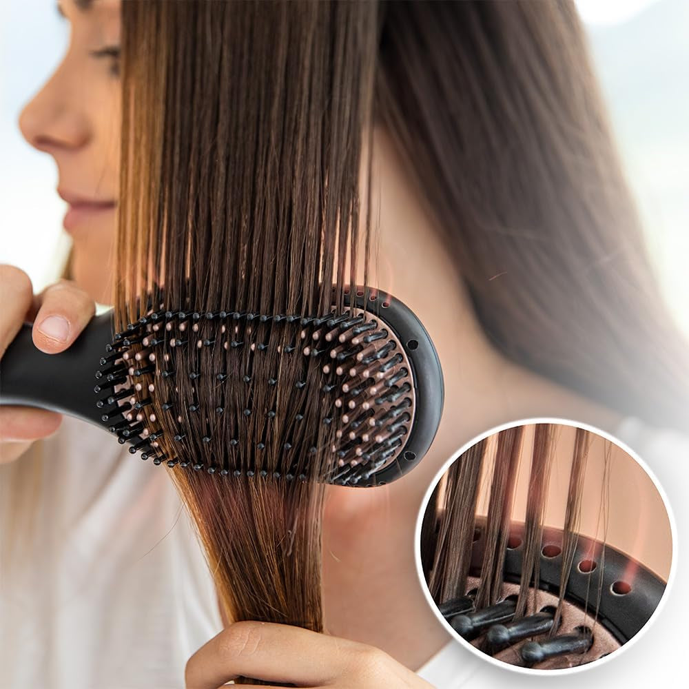 Cecotec Cepillo Alisador Con Función De Aire Bamba Instantcare Airflow. 98 W, Revestimiento De Cerámica, 4 Niveles De Temperatura, Calentamiento Rápido, Apagado Automático