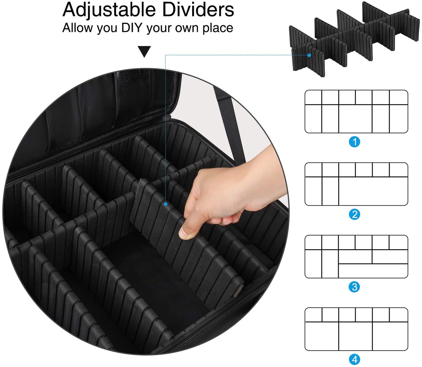 Bolsa De Maquillaje 15.8Inch Grande Caja Cosmética De Viaje Bolsa Organizador De Maquillaje Profesional Bolsa Organizador De Uñas Portátil Caja Artista